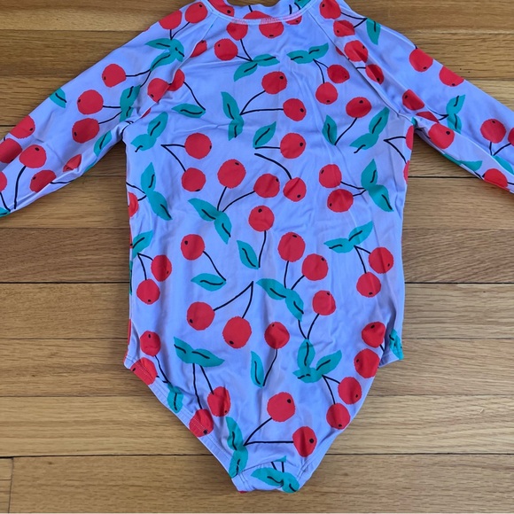 Hanna Andersson Purple Red Cherry Fruit Summer One Piece Bathing Suit 6-7 120 - Picture 5 of 6